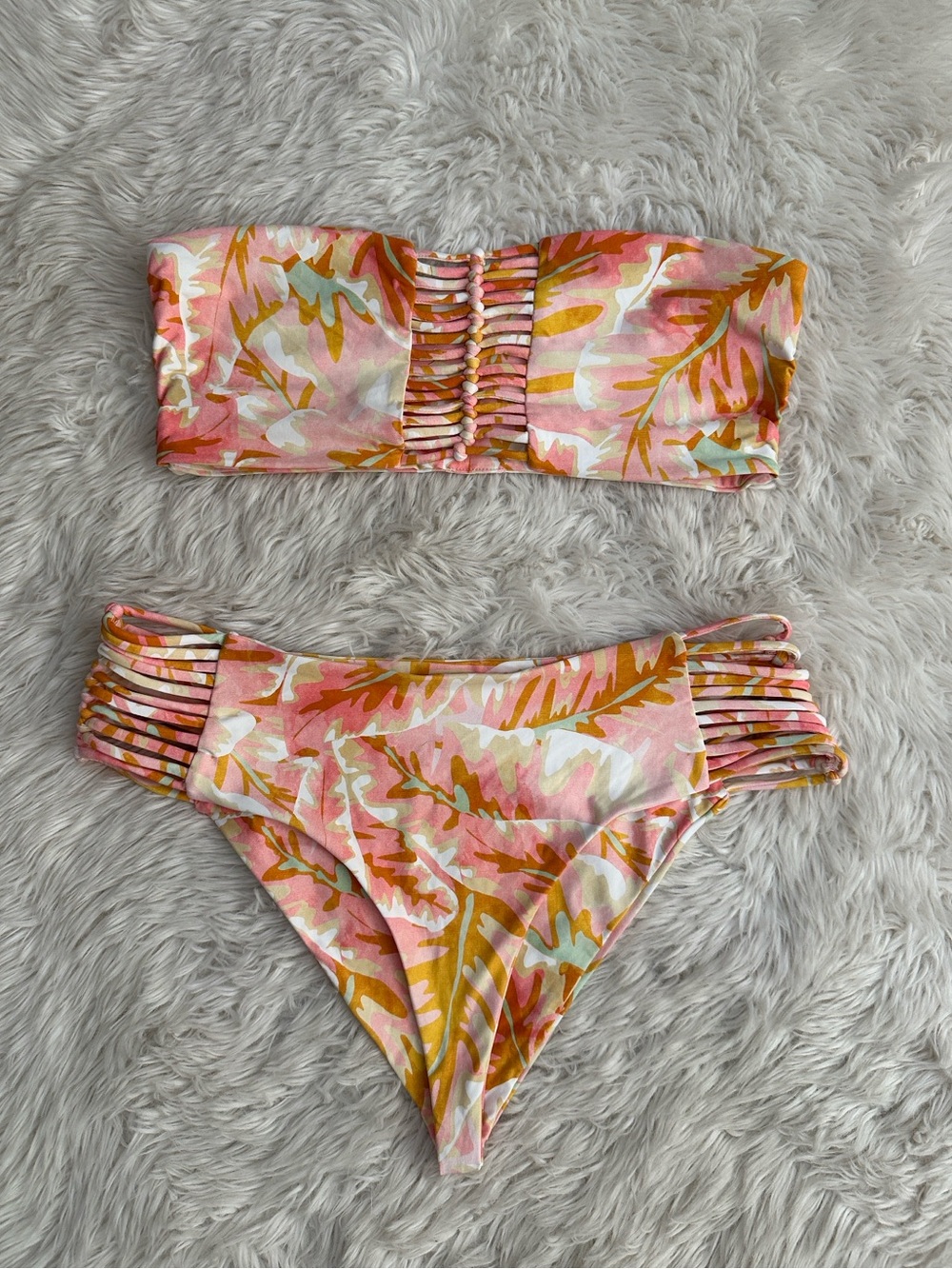 Stone Fox Swim Floral Bandeau Two Piece Swimsuit